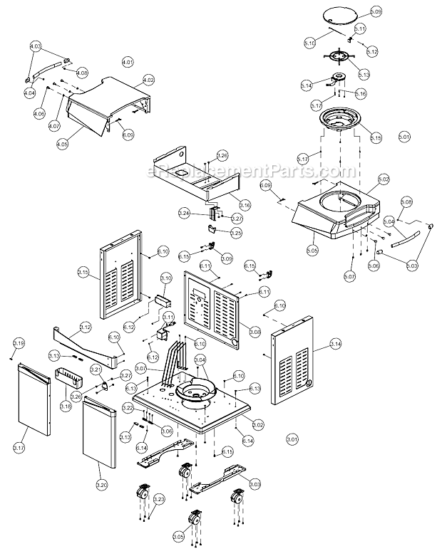 Page B Diagram and Parts List for BE50070-584  Blue Ember Grill
